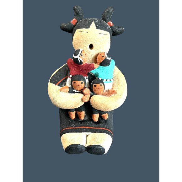 Margaret Quintana Native American Storyteller Pottery Figure 4 Children Signed 5 - Picture 1 of 9